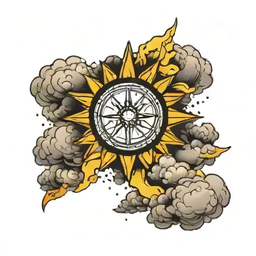 Rays Of Sunshine Breaking Through Cloud