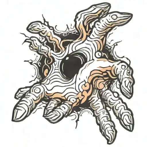 A Hand Coming Out Of A Black Hole That Holds Onto The Edge