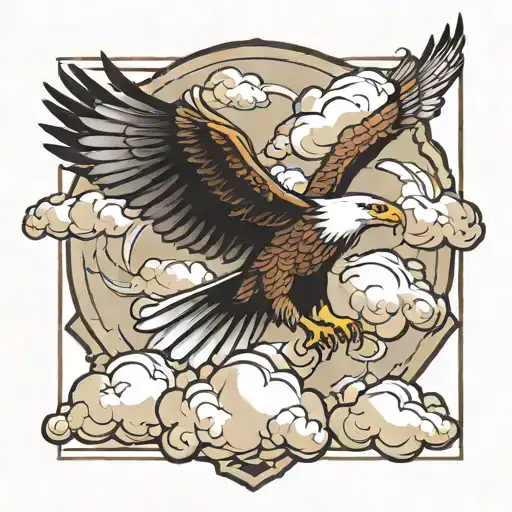 Clouds And Eagle Flying