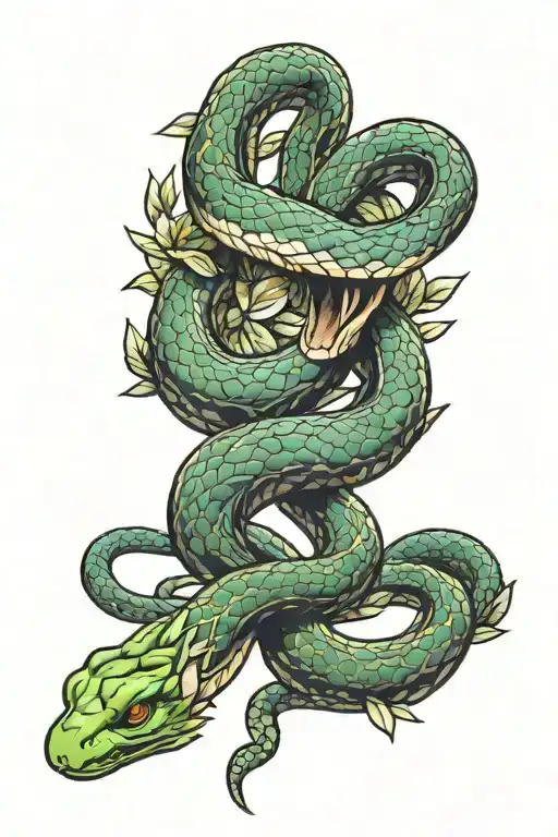 Snake Wrapping Around Arm Sleeve