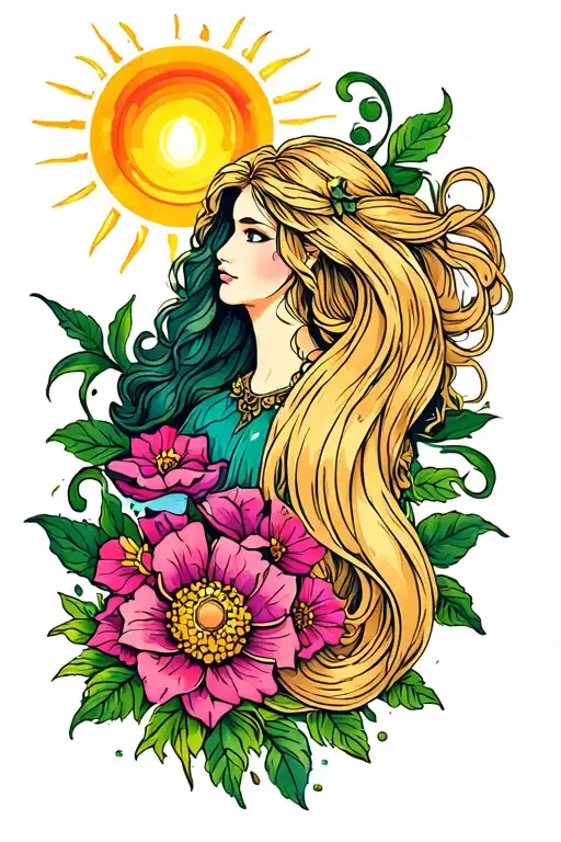 Rapunzel Lanturn Flower And Sun