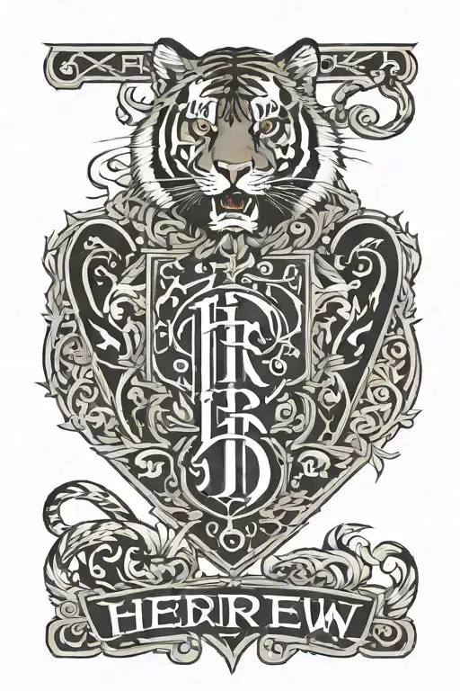 Hebrew Letters Tiger
