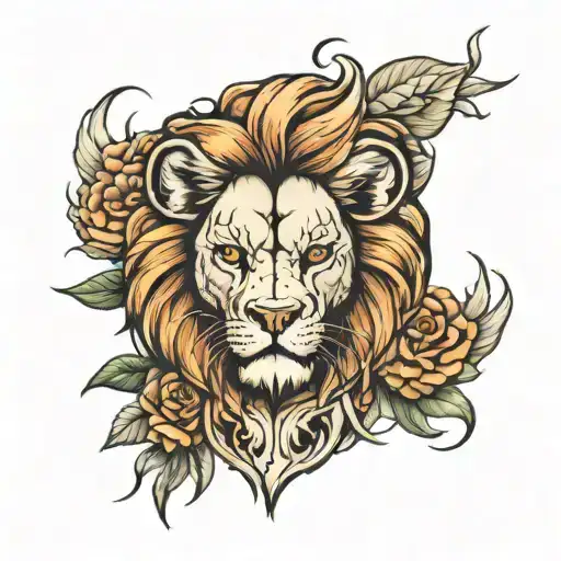 Lion An Skull