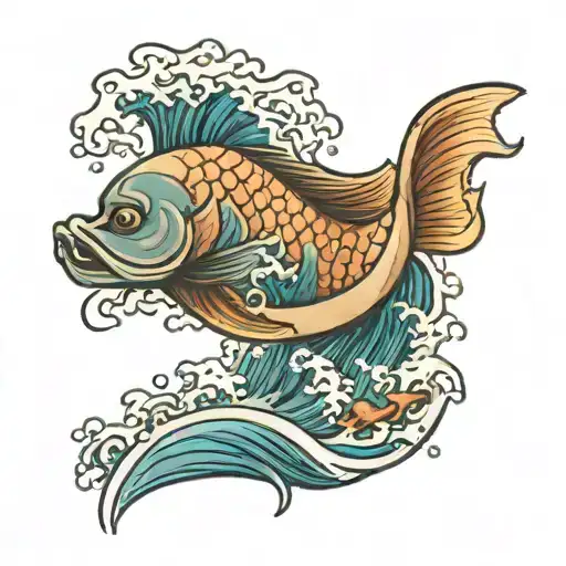 Japanese Wave And Fish Transforming