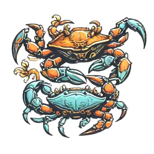 A Crab And Scorpion Fighting Each Other