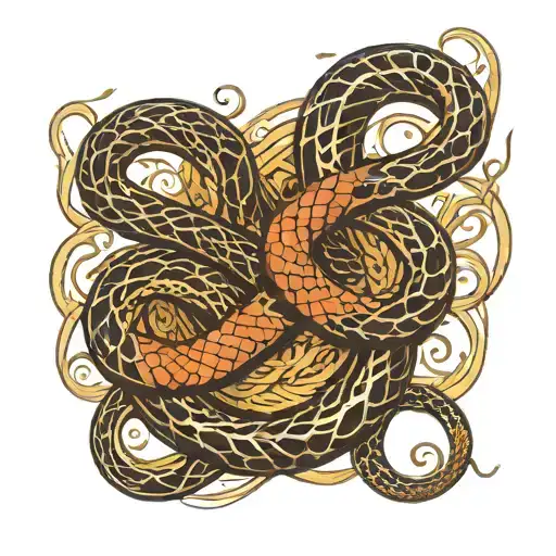 Long Snake Coiling Each Other Symbolizing Overcoming Ptsd
