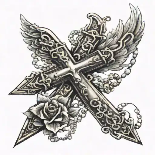 Full Sleeve With Bible Verses Under The Bicep A Rosary On The Fore Arm And A Cross