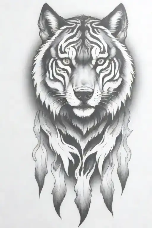 Hell Hound Wolf With Flames