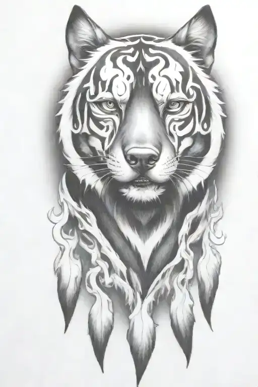 Hell Hound Dog With Flames