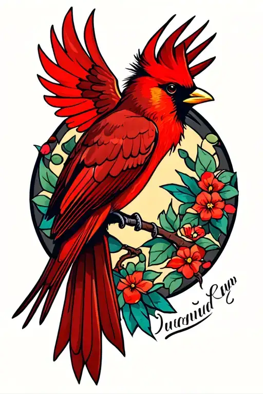 Cardinal Bird Flying Towards