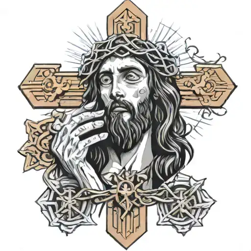 Jesus Hand Nailed To Cross