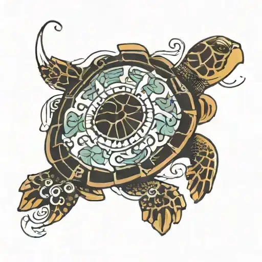 A Turtle Swimming Through The Code Of Life
