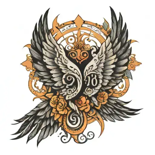 Two Open Wings And Below The Numbers 24 And 26 02 2022 Date