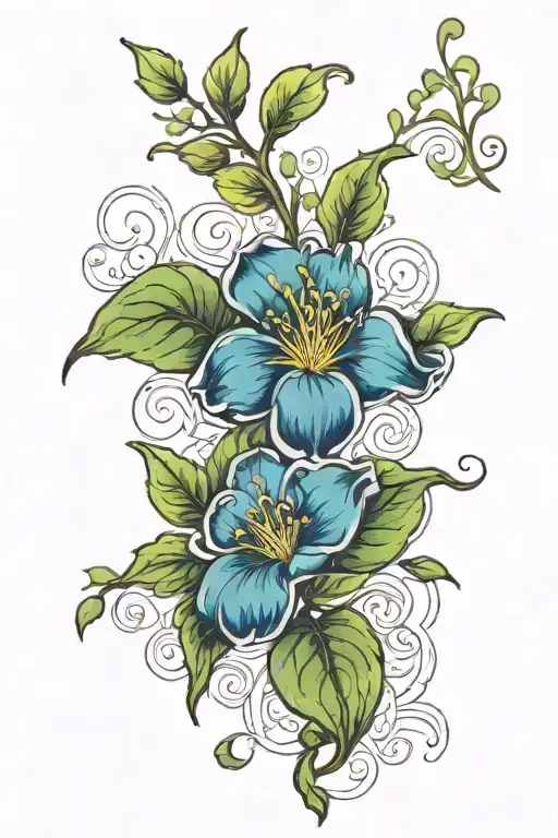 Birth Flower January March September Birth Flower With Vines