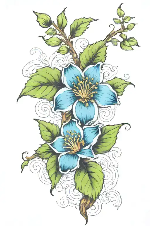 Birth Flower January March September Birth Flower With Vines