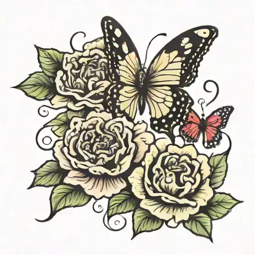 Carnations Book Butterflies