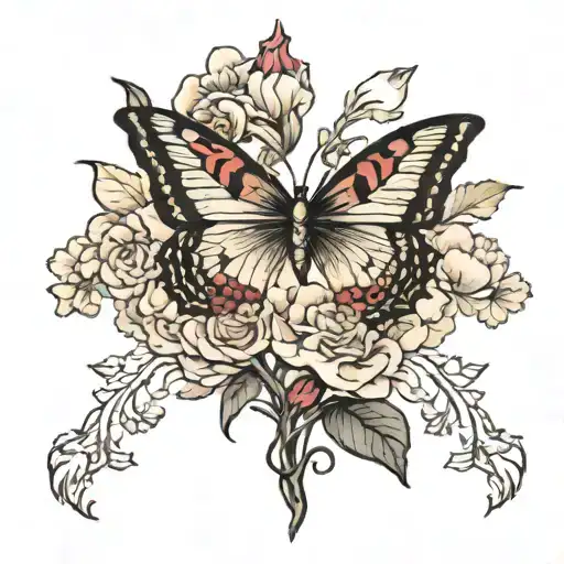 Carnations Book Butterflies