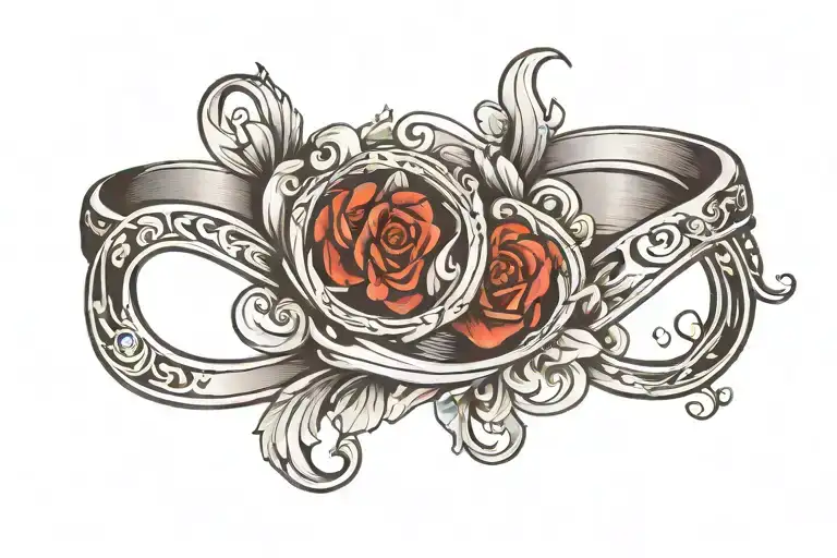 Initial And Infinite Wedding Band