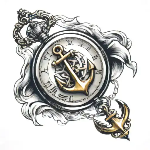 Pocket Watch With Anchor Incorporated