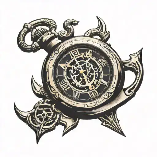 Pocket Watch With Anchor Behind It