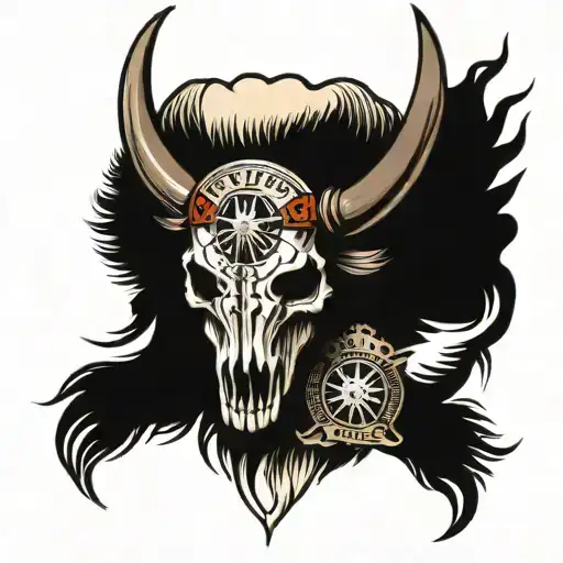Buffalo Skull Headdress Police Badge