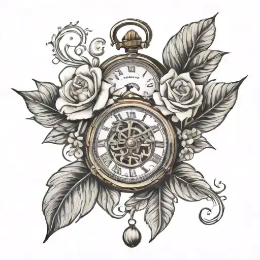 Pocket Watch And Gardenias Blooming