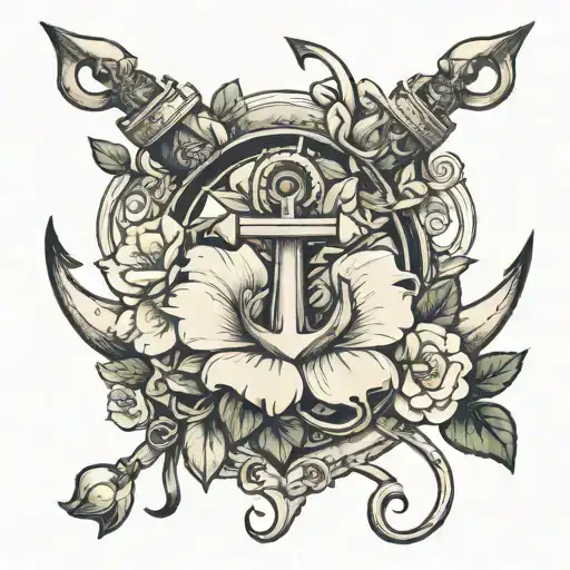 Boat Anchor With Gardenias