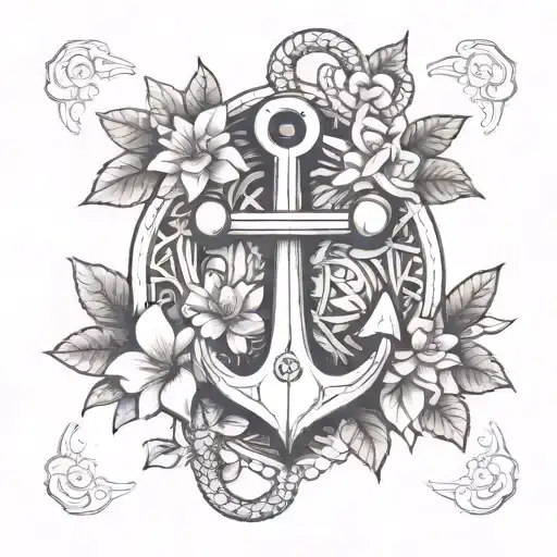 Boat Anchor With Gardenias