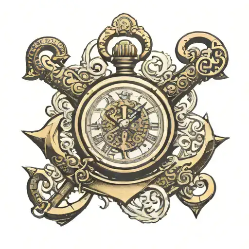 Brass Anchor Brass Pocket Watch