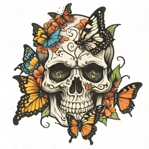Skull And Butterfly