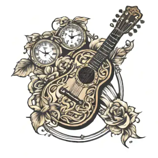 Guitar With Pocket Watch