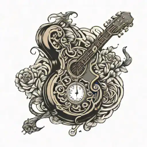 Guitar With Pocket Watch