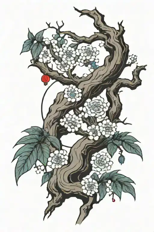 A Japanese Tree Branch Expanding