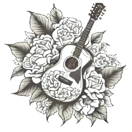 Taylor Guitar With Gardenias