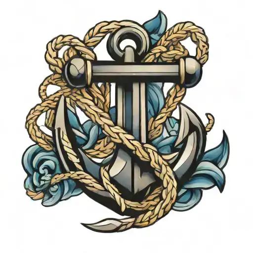 Navy Anchor Intertwined
