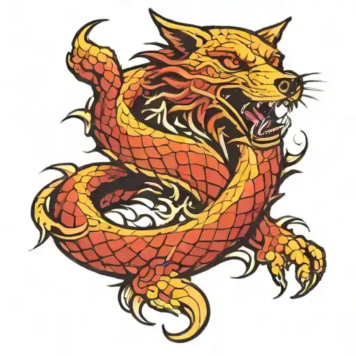 Ouroboros Dog Chasing Its Tail