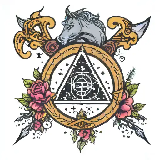 Triqueta Symbol With Sagittarius Constellation