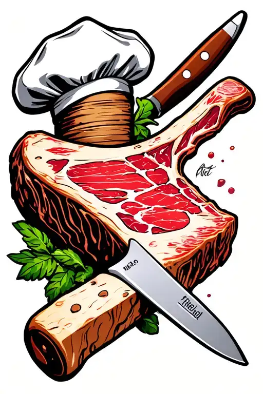 Chef Knife And T-bone