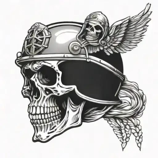 Skull And Military Helmet