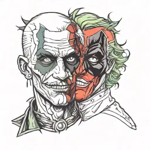 Deadpool And The Joker Split Face Morphing