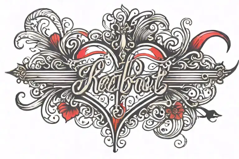 Heartbeat Line Design With The Letters R R