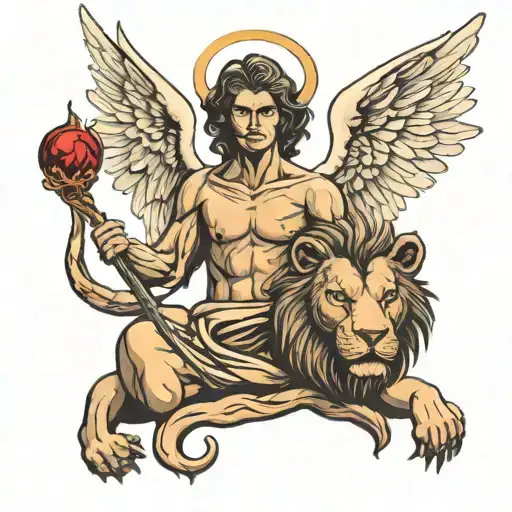 Angel With Lion Face Killing Devil
