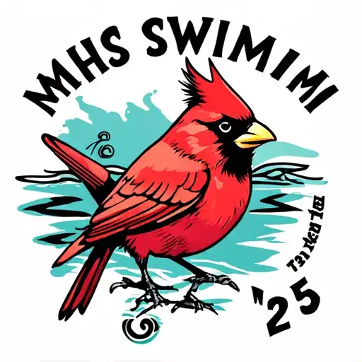 Cardinal Bird That Says Mhs Swim '25