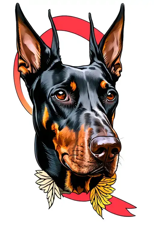 Doberman Dog Head