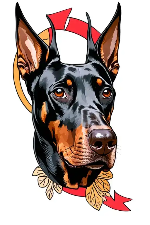 Doberman Dog Head