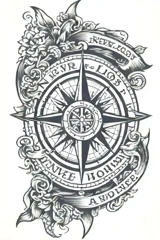 Nautical Compass With The Words Never Lost Always Home