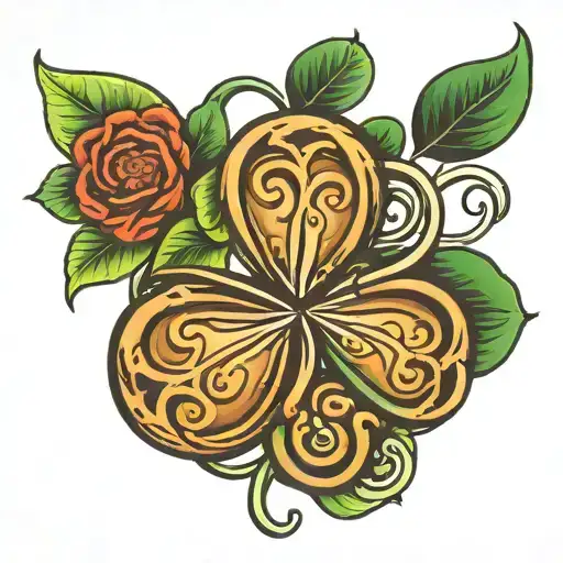 Infinity Symbol With 4 Leaf Clover