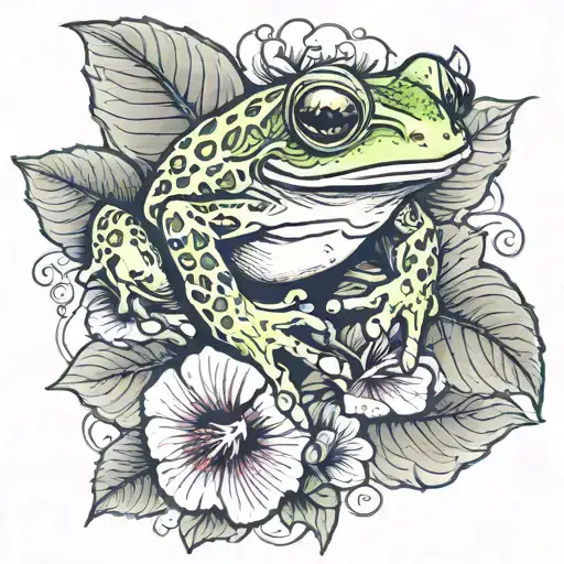 Tree Frog Holding A Hibiscus Flower