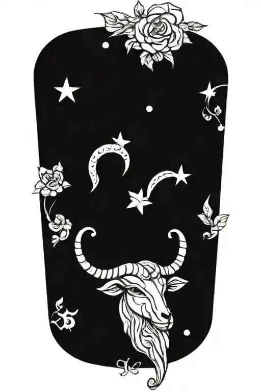 Zodiac Sign Aries Blackwork