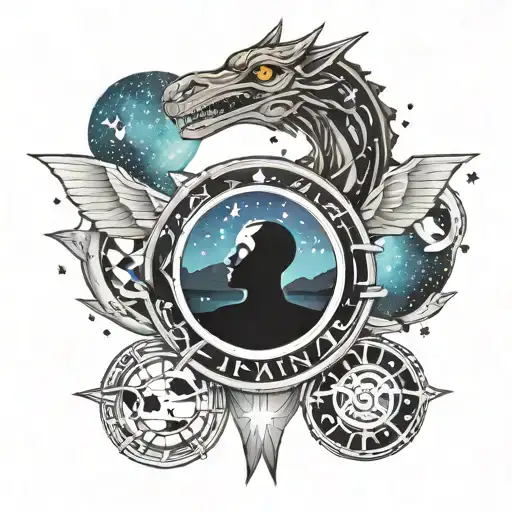 Neck Tattoo Included Stars Galaxy Aliens 2005 Roman Numeral